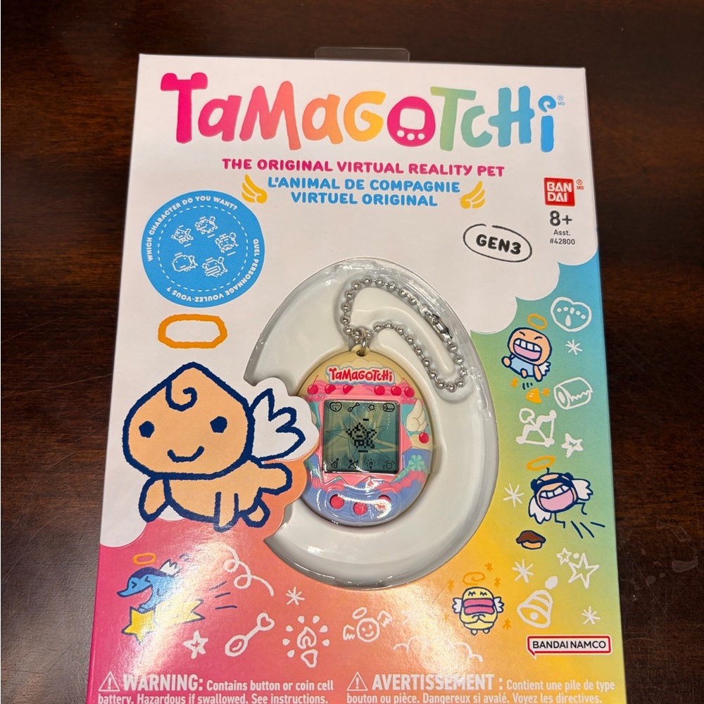 Tamagotchi Original NIB Gen 1 Tama Smile Virtual Reality Pet, Pink Purple Wings